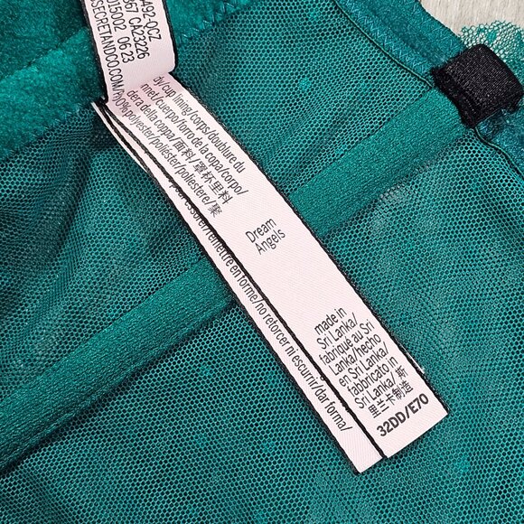 Victoria's Secret VS DREAM ANGELS Green Strapless Dotted Mesh Corset Top, 32DD - Picture 9 of 11